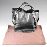 Mulberry Kite bucket tote bag in black leather with gilt metal hardware, with Mulberry dust bag,