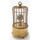 Automoton novelty bird in cage alarm clock, height 13cm