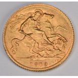 1913 George V gold half sovereign