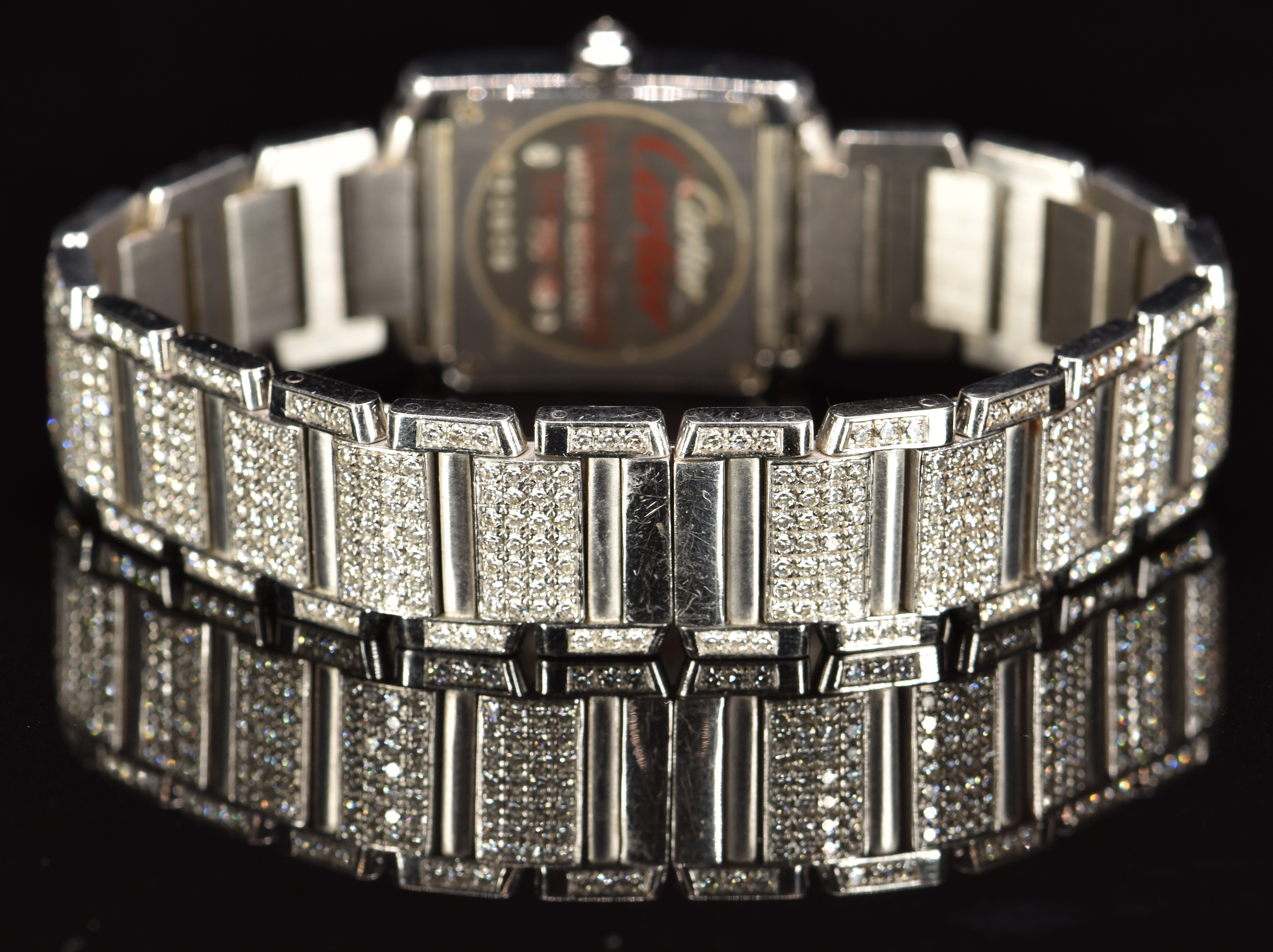 Cartier Tank 18ct white gold ladies wristwatch ref. 2403 with diamonds set to the case, bracelet and - Image 5 of 7