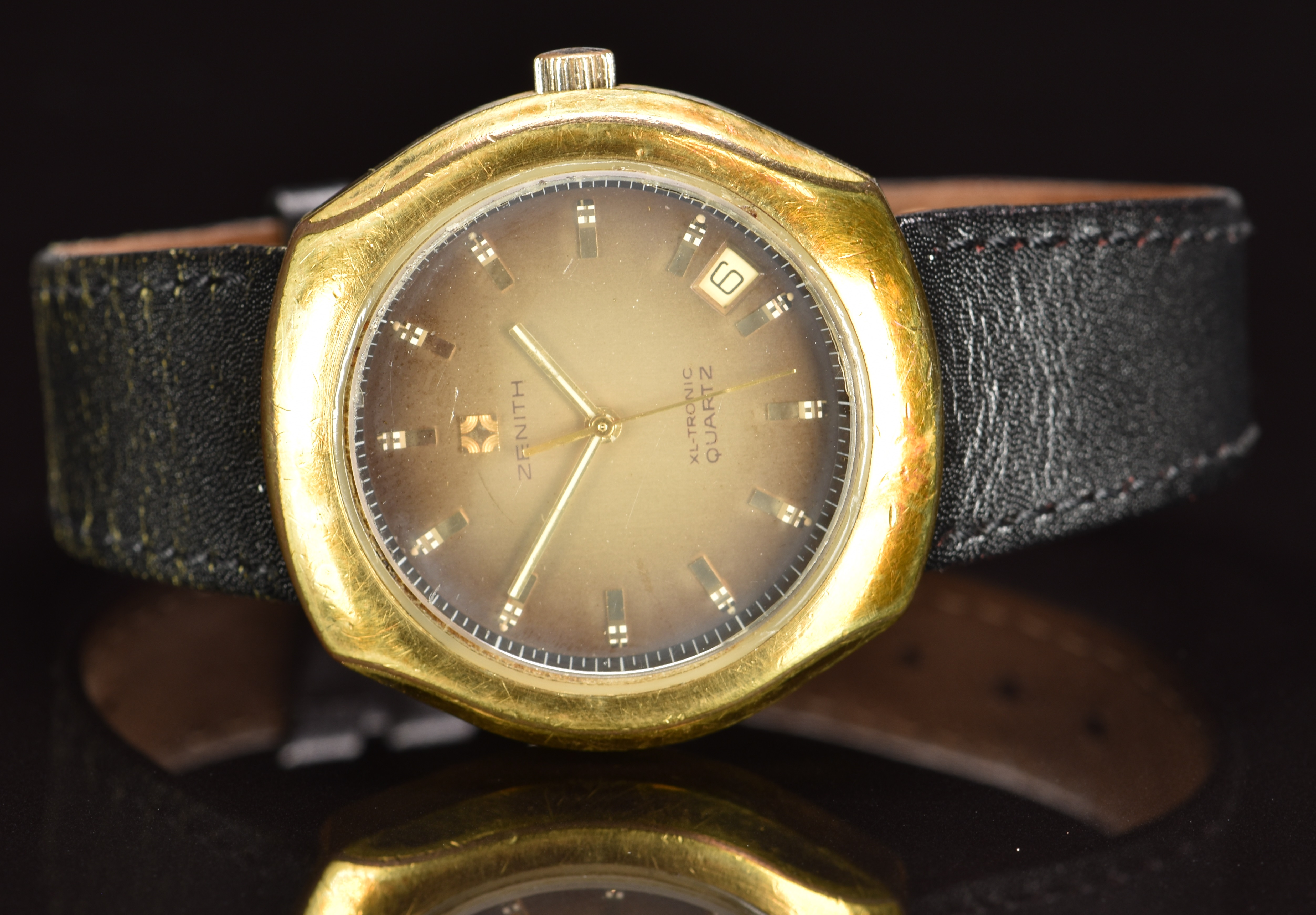 Zenith XL-Tronic gentleman's wristwatch ref. 20-0040-510 with date aperture, gold hands and hour - Image 4 of 5