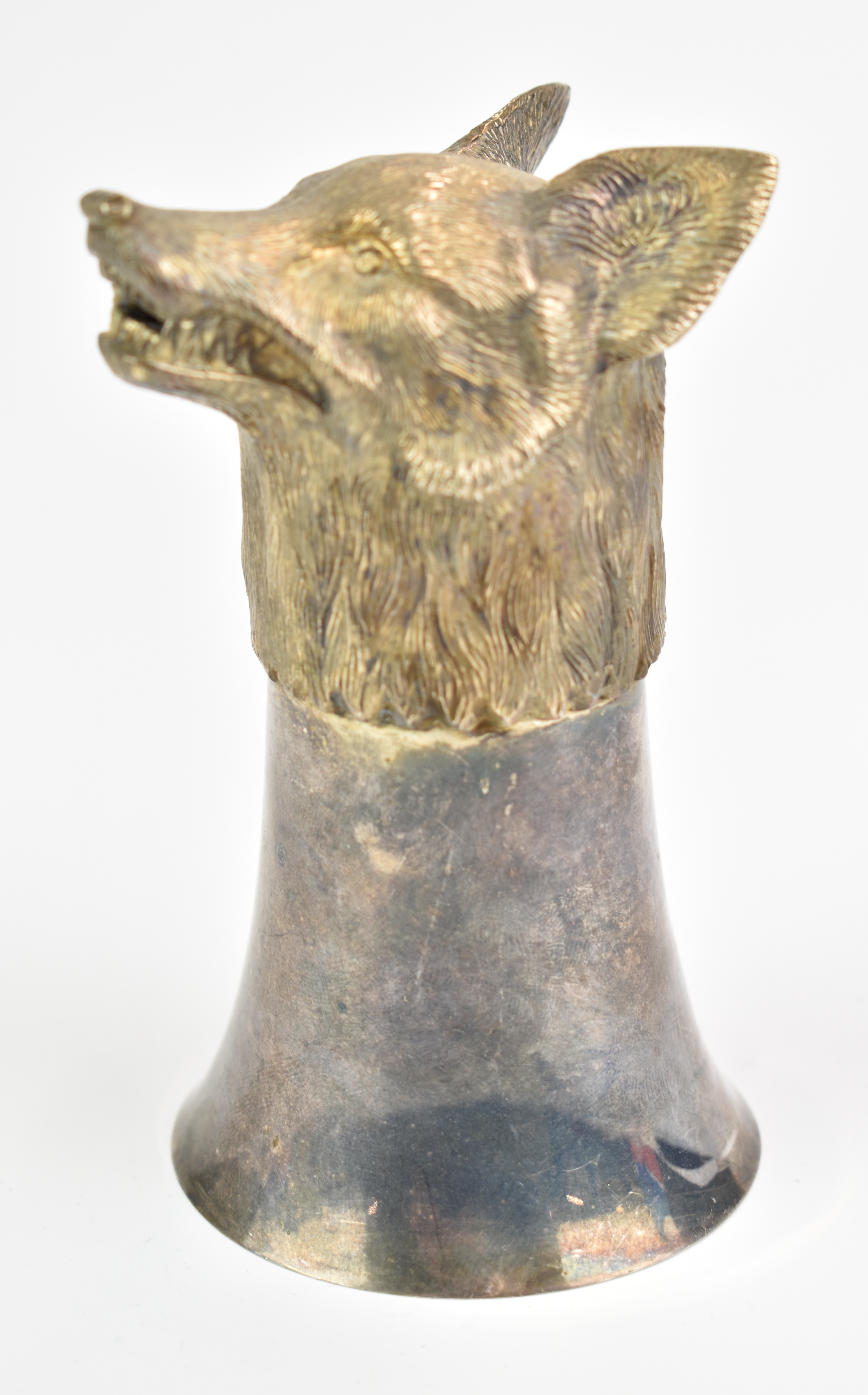 Irish hallmarked silver novelty stirrup cup formed as a fox's head, Dublin 1998, maker Alwright & - Image 2 of 4