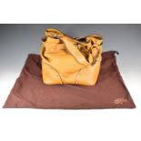 Mulberry Lizzie large handbag in camel coloured buffalo leather with gilt metal hardware, with