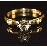 An 18ct gold ring set with zultanite and diamonds, 3.8g, size M/N