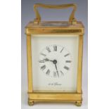 De La Grense, Oxford gilt cased carriage clock, height including handle 15cm