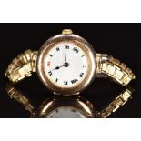 Rolex 9ct gold ladies wristwatch with blued hands, Roman numerals, white enamel dial and signed 15