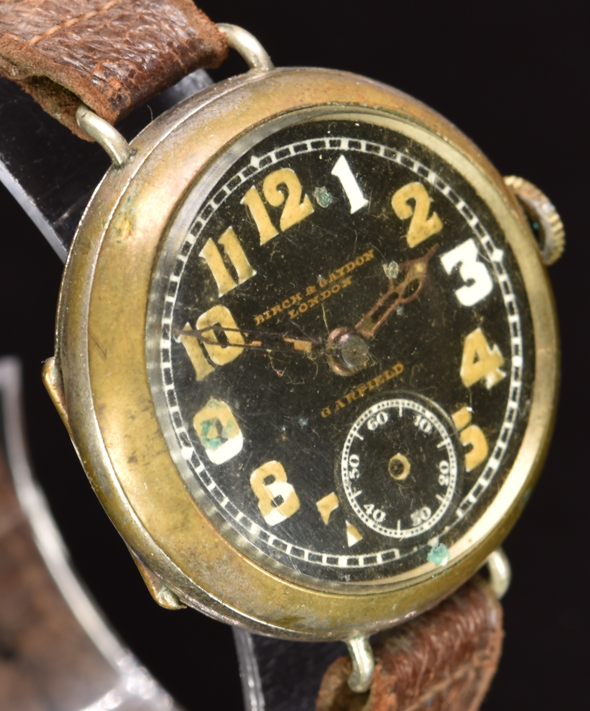Garfield for Birch & Gaydon trench wristwatch with subsidiary seconds dial, cathedral hands, - Image 3 of 5