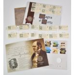 Two PNC stamp and coin covers comprising Charles Darwin £2 and Magna Carta £2