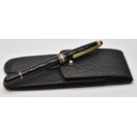 Montblanc Meisterstuck 75 Years of Passion ballpoint pen with black resin body, gold plated fittings