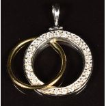 A 14k gold pendant set with cubic zirconia, length 3.5cm, 5.1g