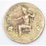 Alexander the Great silver drachm coin, 25mm, 11.4g