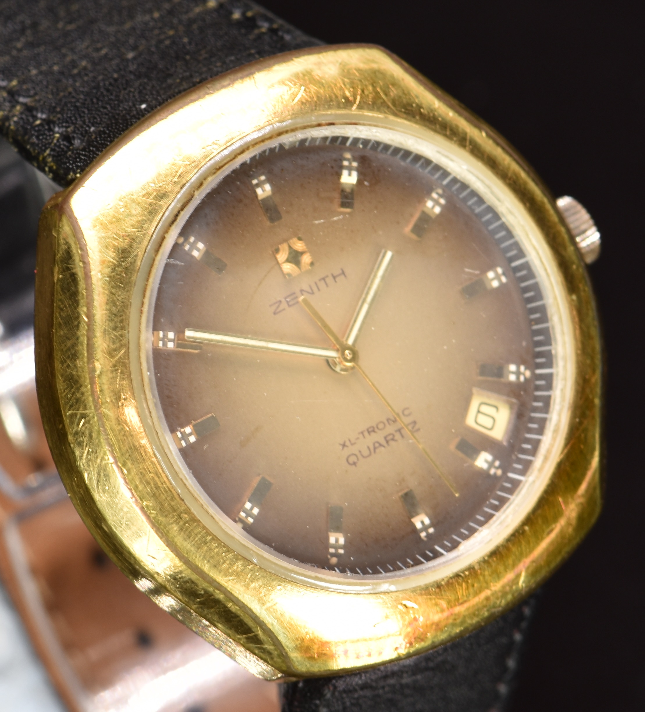Zenith XL-Tronic gentleman's wristwatch ref. 20-0040-510 with date aperture, gold hands and hour - Image 3 of 5