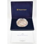 Westminster Mint 2004 5oz Britannia commemorative silver medallion coin, diameter 65mm, in