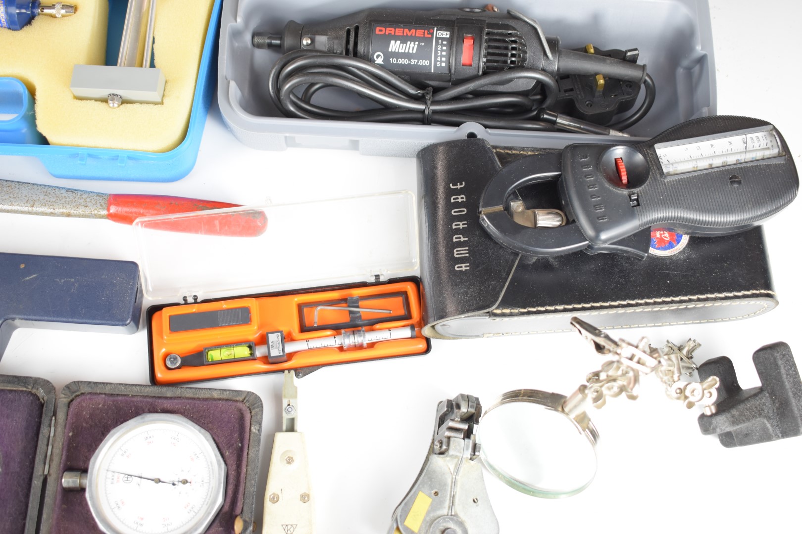 Tools relating to watch and clock making and repairing, including various magnifiers, Dremel - Image 7 of 9