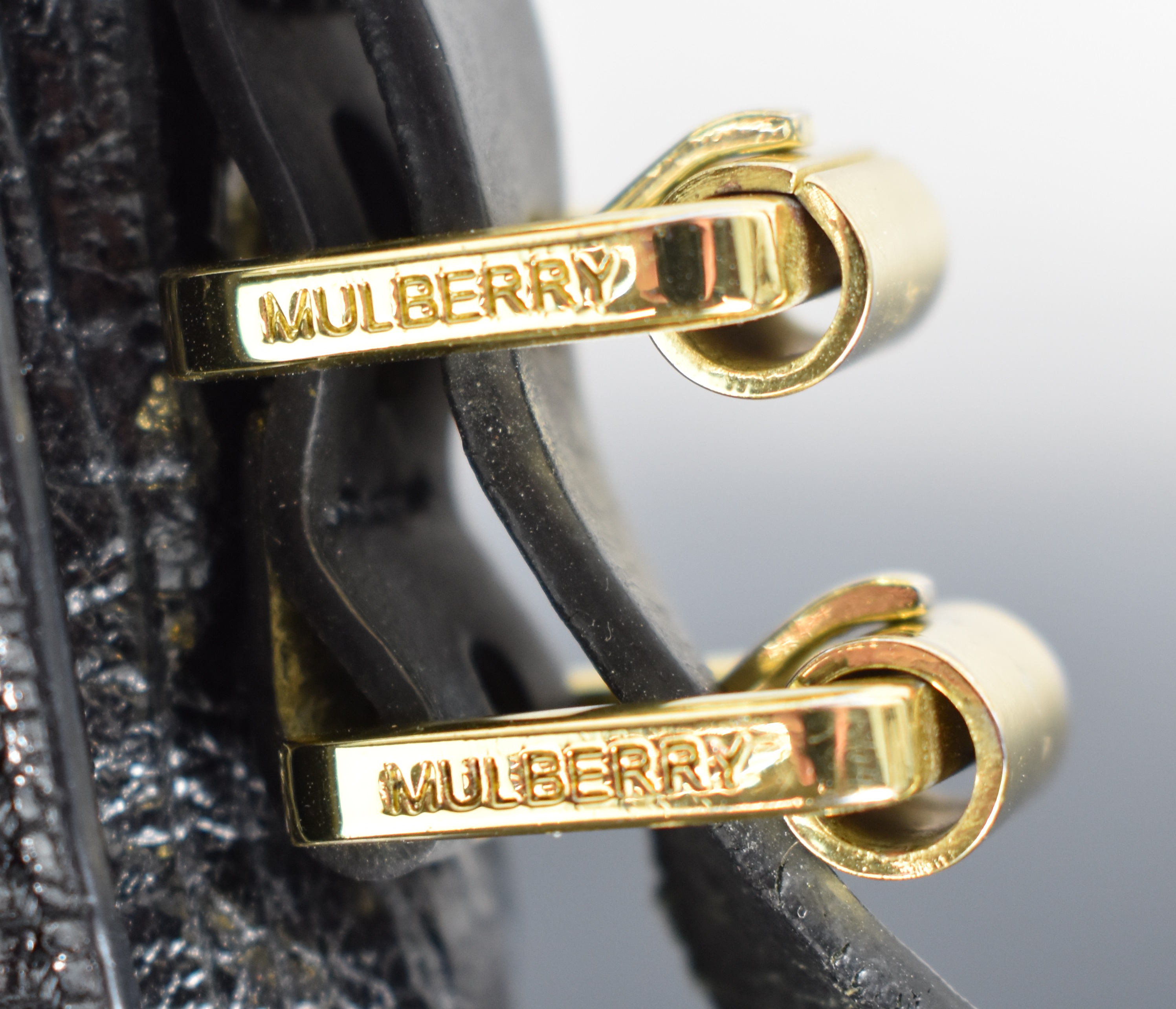 Mulberry Mila Mini handbag in black leather with gilt metal hardware, with original label, 15 x 10. - Image 5 of 9