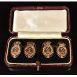 Earl Mountbatten of Burma interest pair of 9ct gold cufflinks with Mountbatten of Burma crest