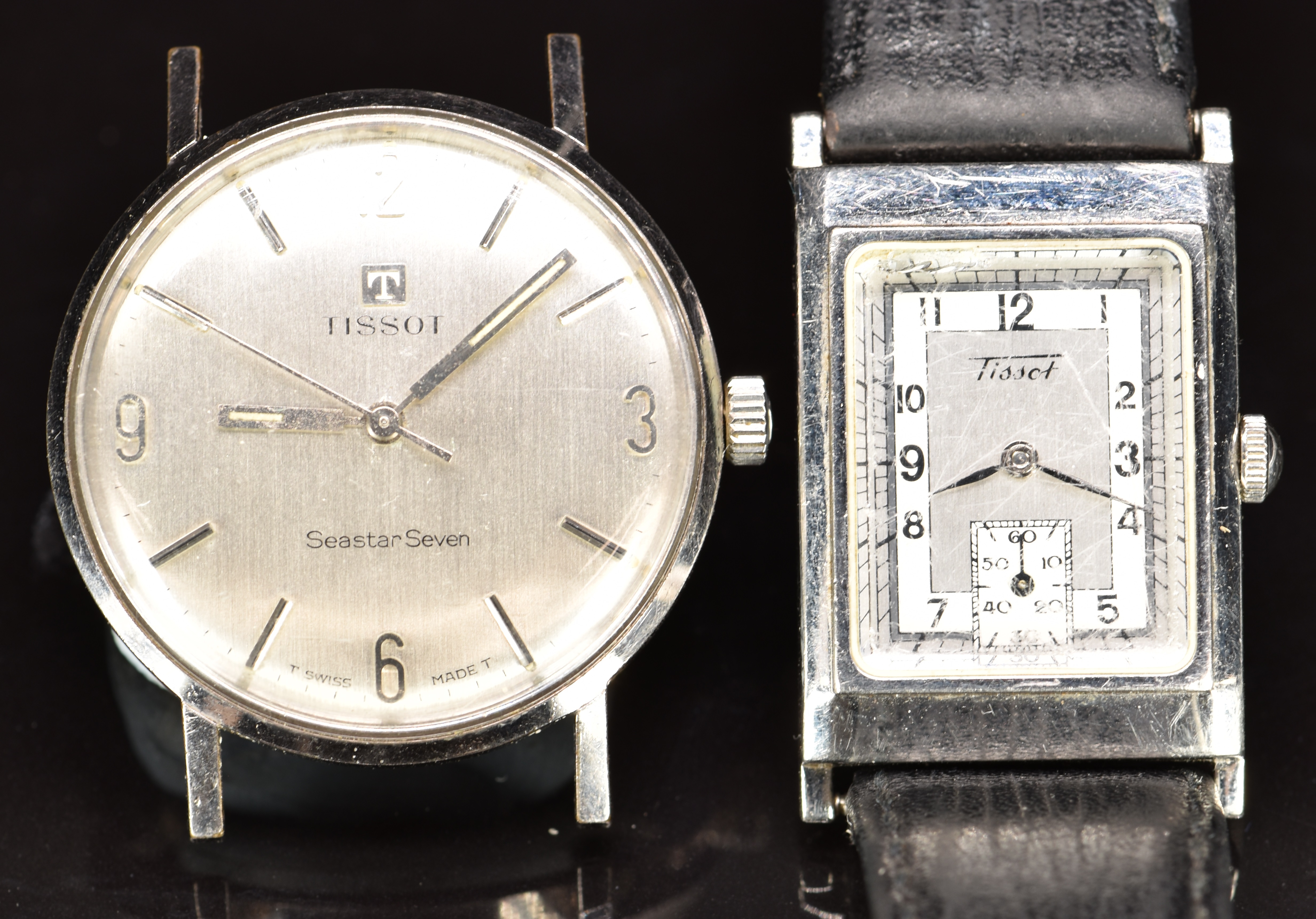 Two Tissot gentleman's wristwatches one Seastar-Seven with luminous hands, two-tone baton hour