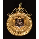 A 1930's 9ct gold fob/ medallion awarded to A.M. Corr for the Oakleigh Championship under 16 100