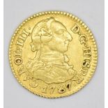 1787 Carol III gold ½ escudo, 1.7g