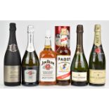 Spirits, Champagne and sparkling wine including Moët et Chandon 75cl, 12% vol, Jim Beam Whisky,