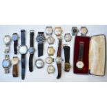 Twenty various gentleman's wristwatches including Gruen Precision automatic, Junghans, Oris, Smiths,