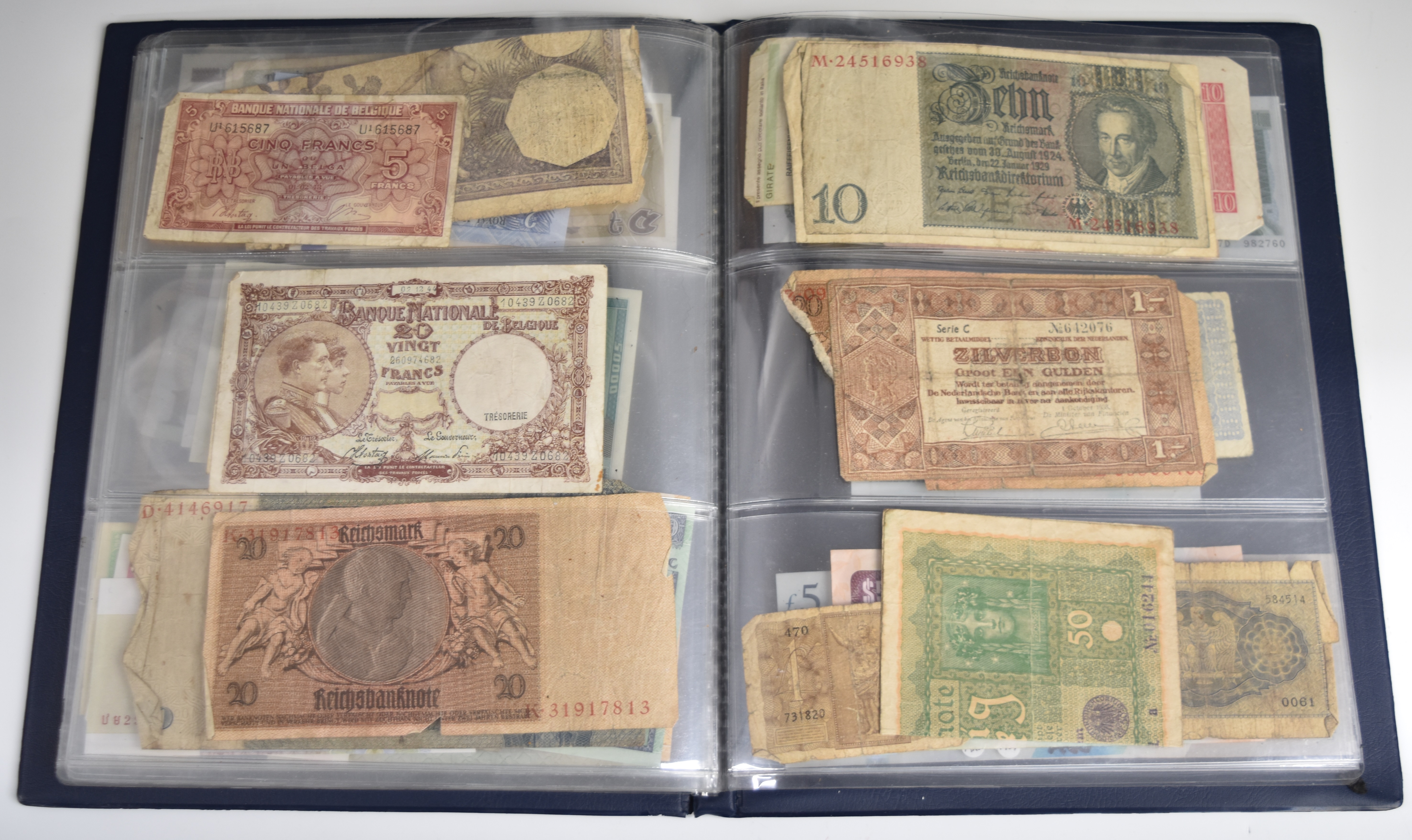 A collection of world banknotes in an album, includes AK47 £5, consecutive £1 pair etc - Image 5 of 5