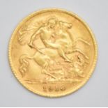 1914 George V gold half sovereign