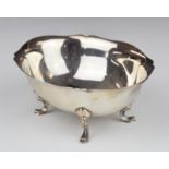 Dutch silver oval bon bon dish, raised on four feet, marked to base Gero Sterling 925, length