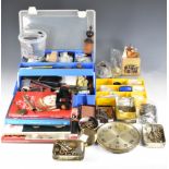 A collection of items for the amateur watch or clock repairer, includes tools and parts including