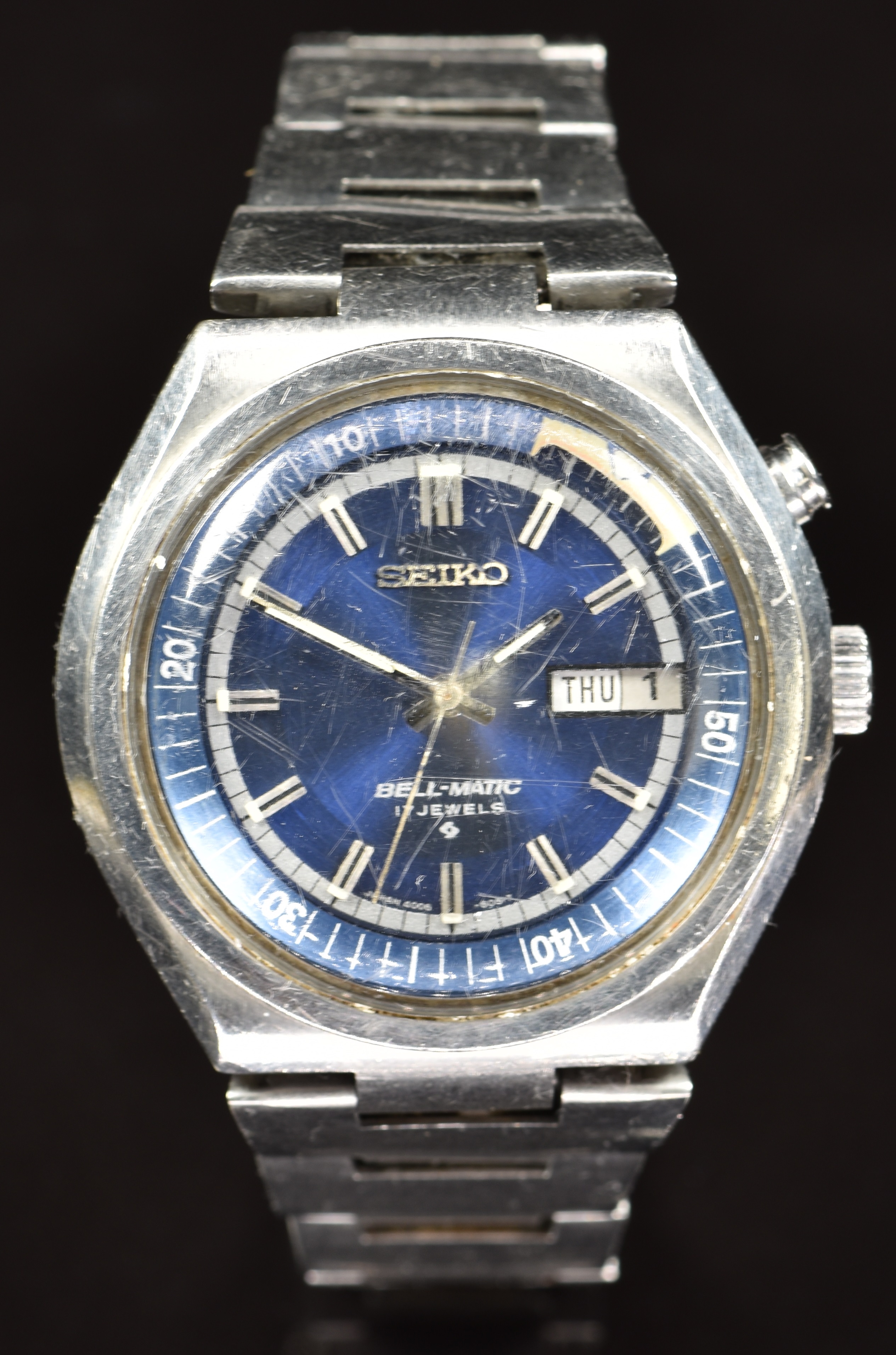 Seiko Bell-Matic gentleman's wristwatch ref. 4006-6040 with alarm, day and date aperture, luminous - Image 6 of 10