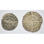 Henry VI (1422-61) first reign hammered silver groat together with a half groat, both annulet issues
