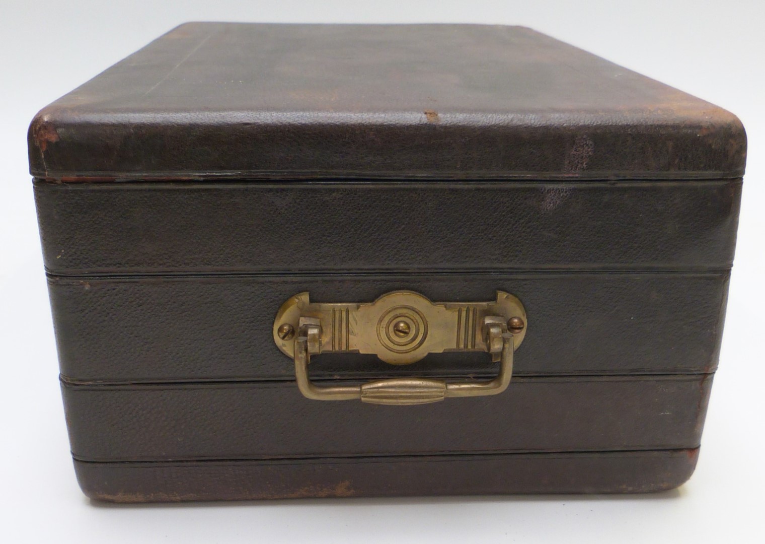Tooled leather Victorian or early 20thC travelling jewellery salesman's or collector's case ex - Image 5 of 6