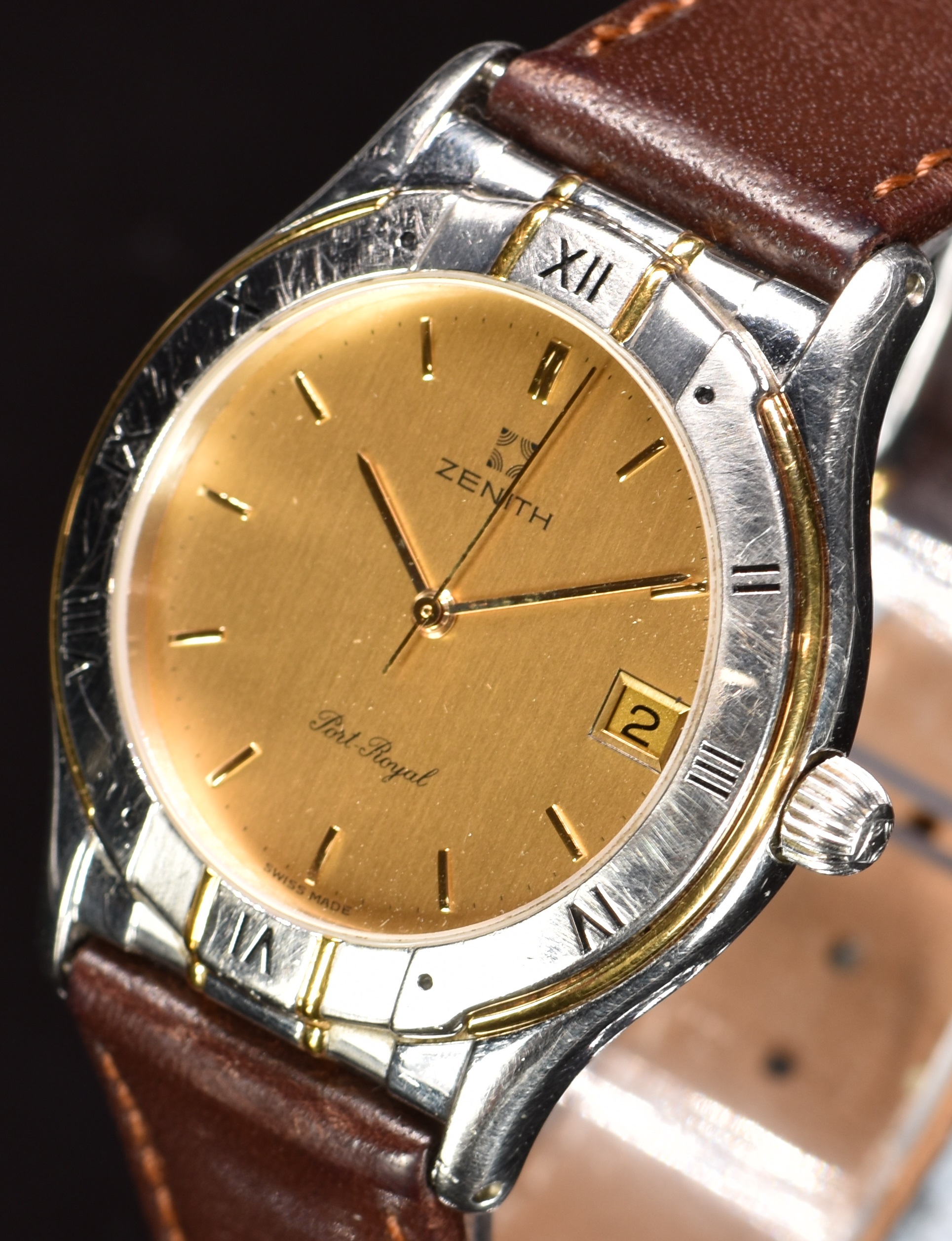 Zenith Port-Royal gentleman's wristwatch ref. 10.3150.226 with date aperture, gold hands, hour - Image 2 of 6