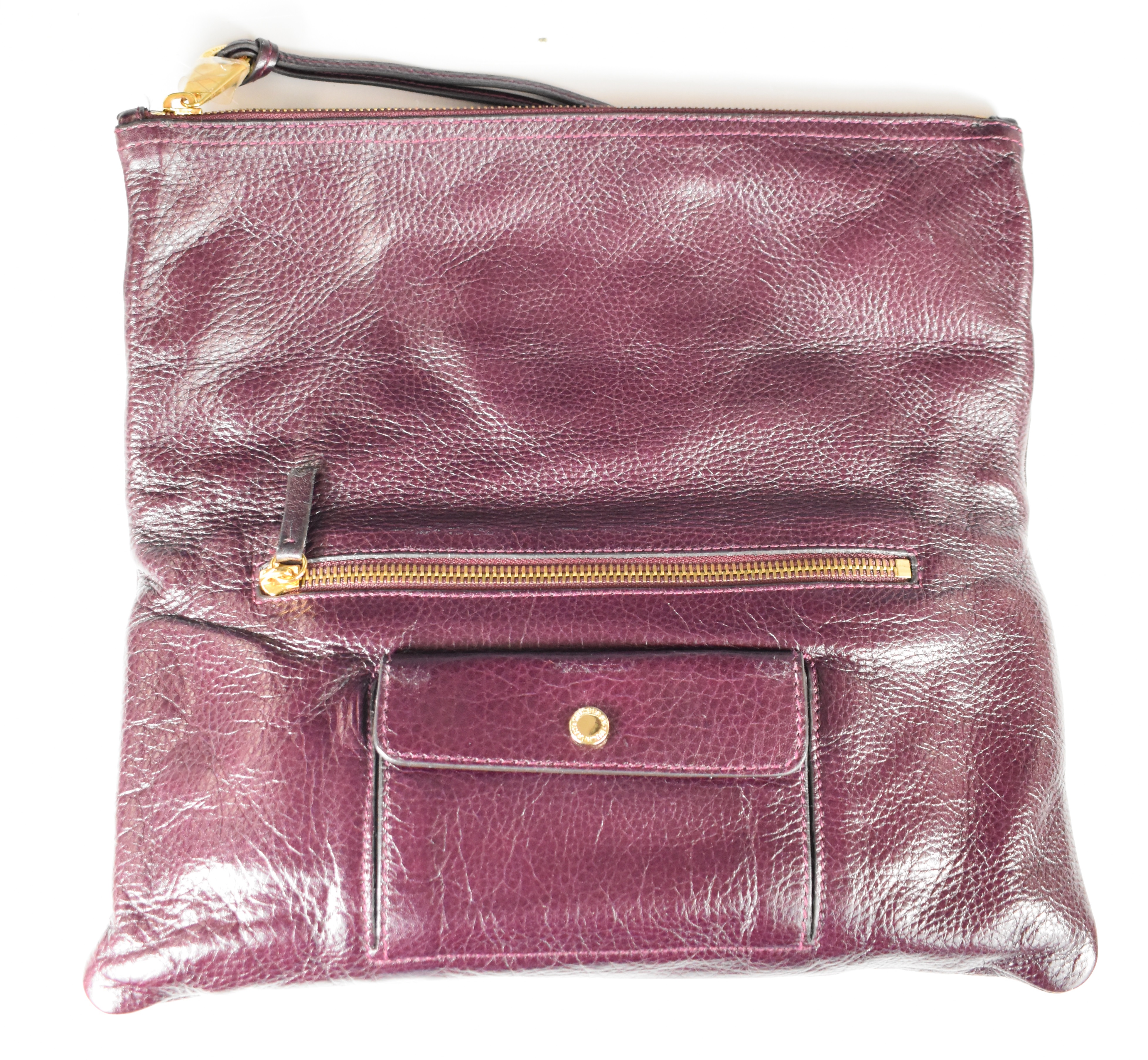 Mulberry Daria clutch bag in oxblood grained leather with gilt metal hardware, original label, - Image 6 of 9