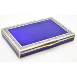 Russian or similar blue guilloché enamel and silver gilt snuff box, indistinct marks but maker's