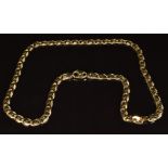 A 9ct gold necklace made up of mariner's links, length 47cm, 33g