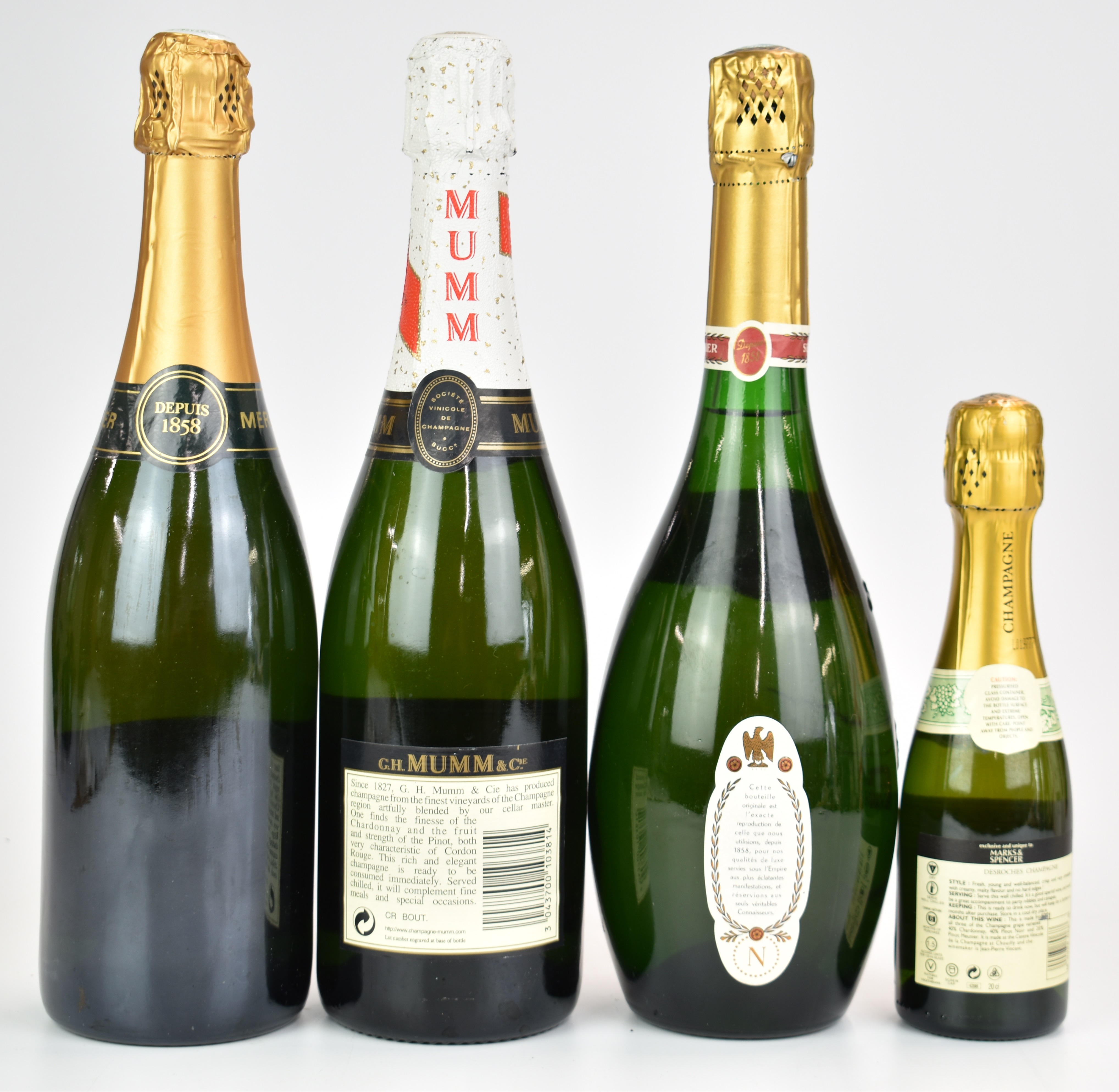 Four bottles of Champagne comprising Mumm, 75cl, 12%, Mercier 75cl and L'Empereur reserve, all boxed - Image 4 of 4