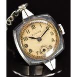 Rolex ladies wristwatch with with inset subsidiary seconds dial, blued hands, Arabic numerals,