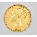 1846 Queen Victoria gold full sovereign, young head, shield reverse