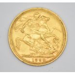 1889 Queen Victoria gold full sovereign, Jubilee head, Sydney mint mark