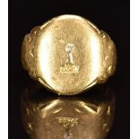 Victorian 18ct gold signet ring, 6.2g, size F