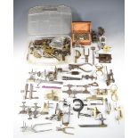 Watchmaker's tools including punch set, depthing tools, vices etc