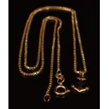 A 9ct gold necklace / chain with 9ct gold anchor charm/ pendant, 8.1g