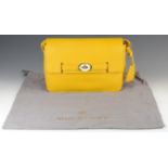 Mulberry Bayswater shoulder bag in golden yellow leather with gilt metal hardware, with original