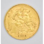 1912 George V gold half sovereign