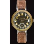 Garfield for Birch & Gaydon trench wristwatch with subsidiary seconds dial, cathedral hands,