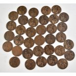 Heaton Mint pennies with Kings Norton examples, includes twenty 1912 'H', eleven 1919 'H', two