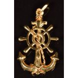 An 18k gold pendant in the form of an anchor, length 3cm, 1.9g
