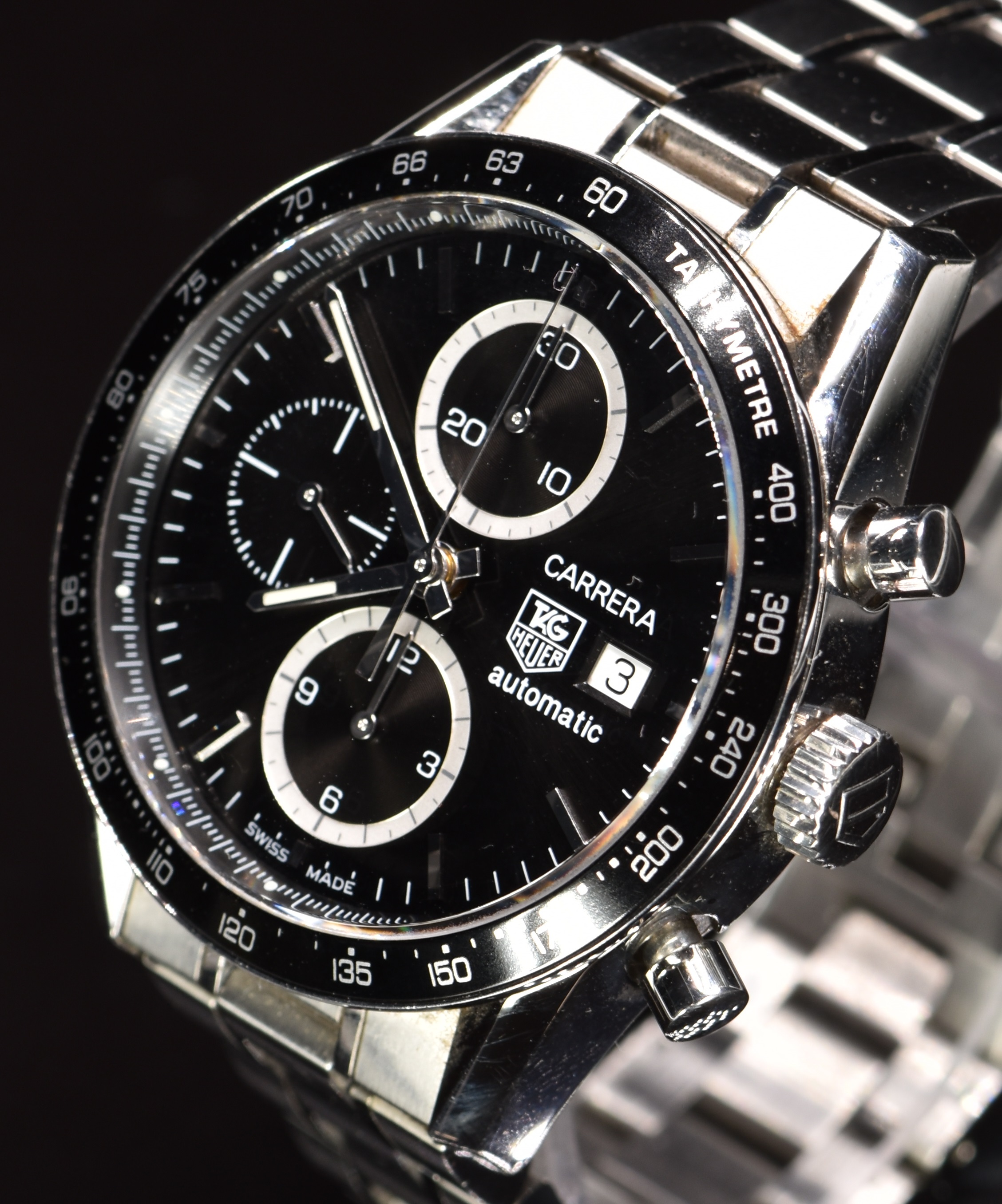 Tag Carrera gentleman's automatic chronograph wristwatch ref. CV2010-3 with date aperture, - Image 2 of 6