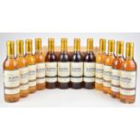 Twelve bottles of Chateau Briatte Sauternes 1996, 375ml, 14% vol